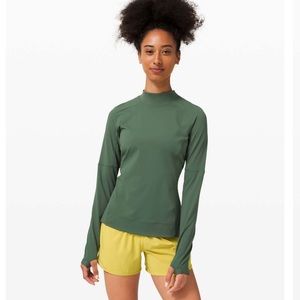 NWT Lululemon Quickflash Pullover for running, Algae Green, size 12